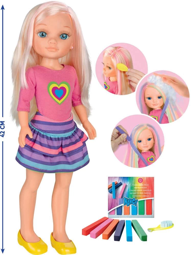 POUPEE NANCY 42 CM UNE JOURNEE MECHES EN COULEURS 3 POUPEE NANCY 42 CM UNE JOURNEE MECHES EN COULEURS