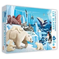 PUZZLE LA PLANETE EN DANGER 220 PIECES + LIVRE - LES GLACES
